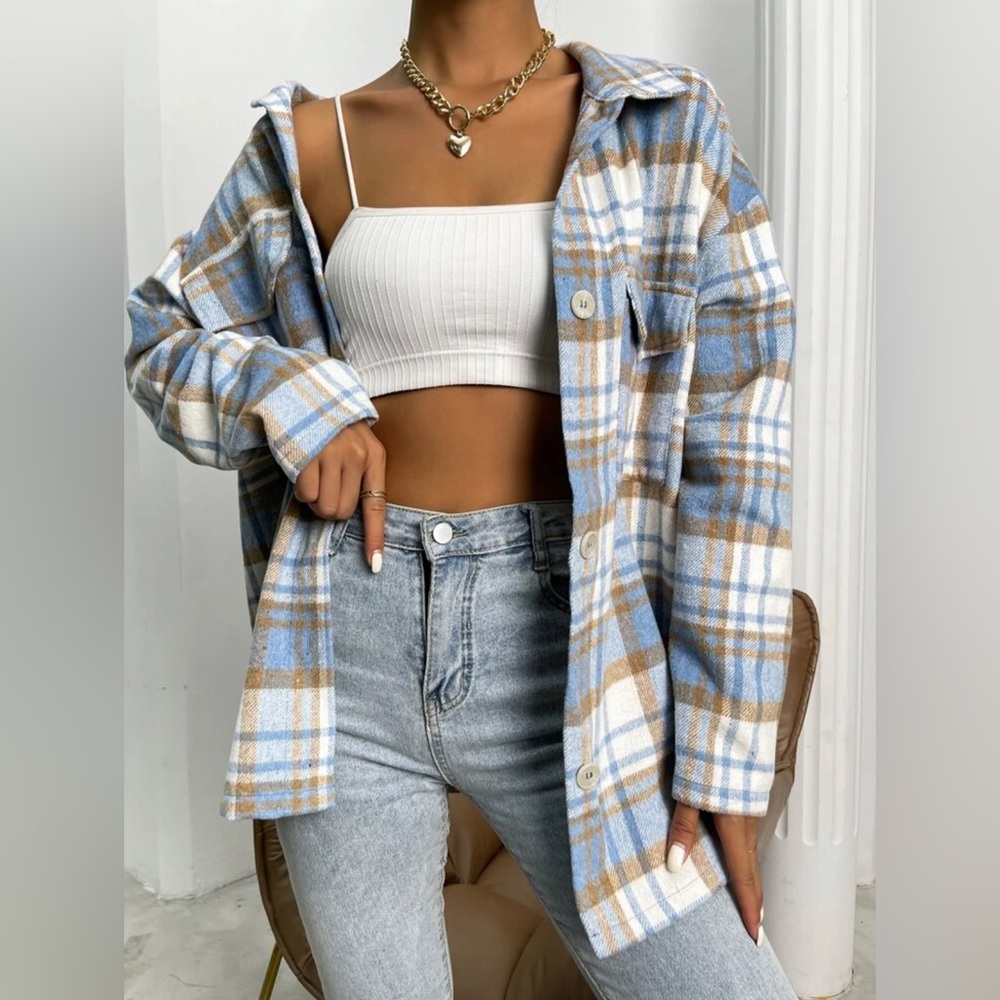 Blue Plaid Shacket